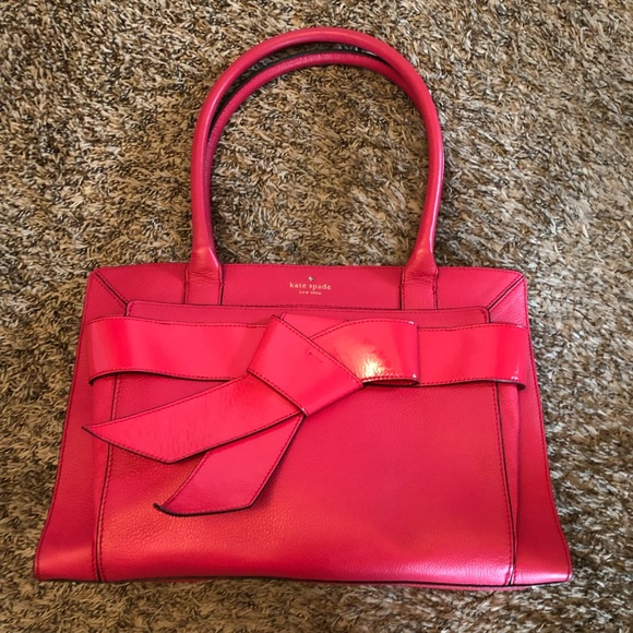 Kate Spade Bow Valley Rosa Leather Large Satchel Handbag - Picture 3 of 16